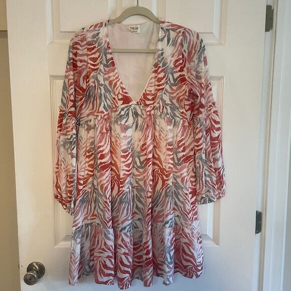 Peach Love‎ California Tropical Flowy Dress Womens Small - Picture 1 of 14